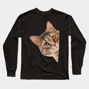Peeping Cat Long Sleeve T-Shirt